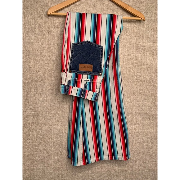 Wrangler Denim - Wrangler Denim Jeans Flared Women Wanderer 26 x 32 Striped High Rise Western